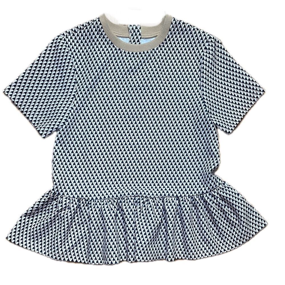 Addison Bay Botanist Peplum Top Navy Tan XS - Picture 4 of 13